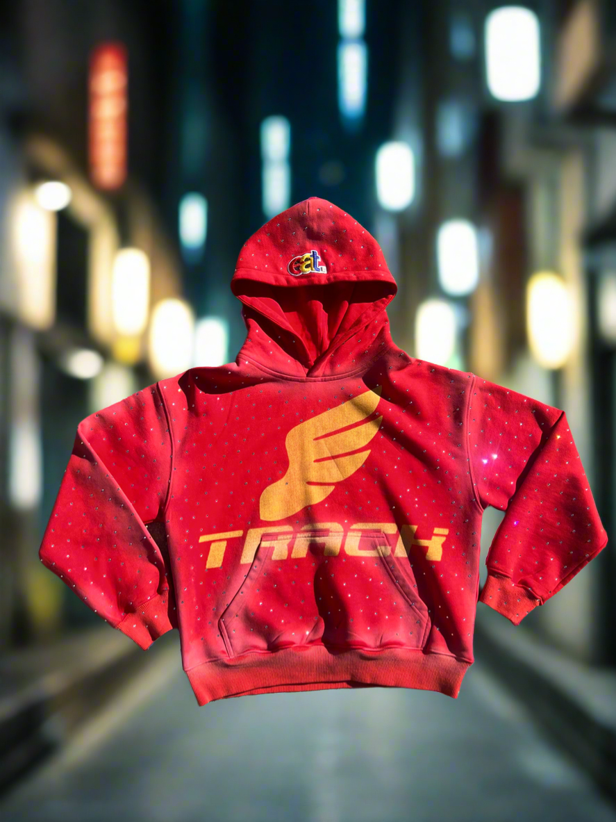 EAT Track Rhinestone Hoodie